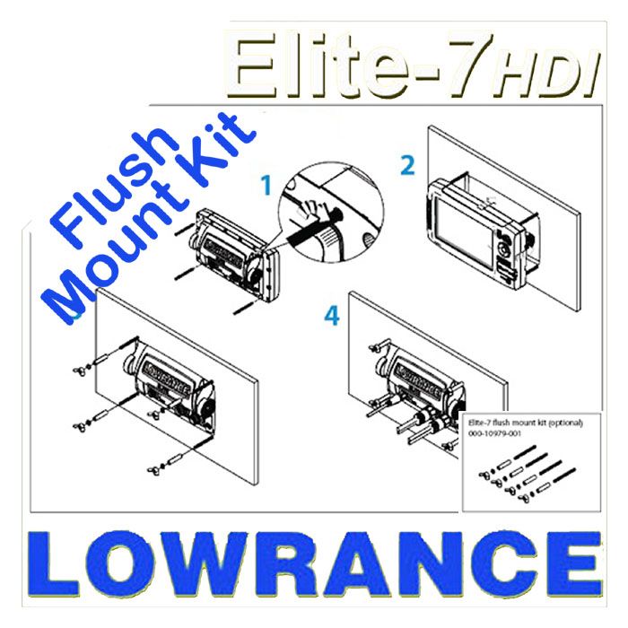 LOWRANCE HOOK 7 FLUSH MOUNT KIT Suits all Elite, Hook models 7HDI, 7X